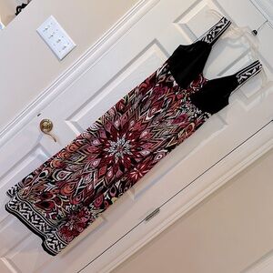 Boho Maxi Dress Size Large Sleeveless Colorful